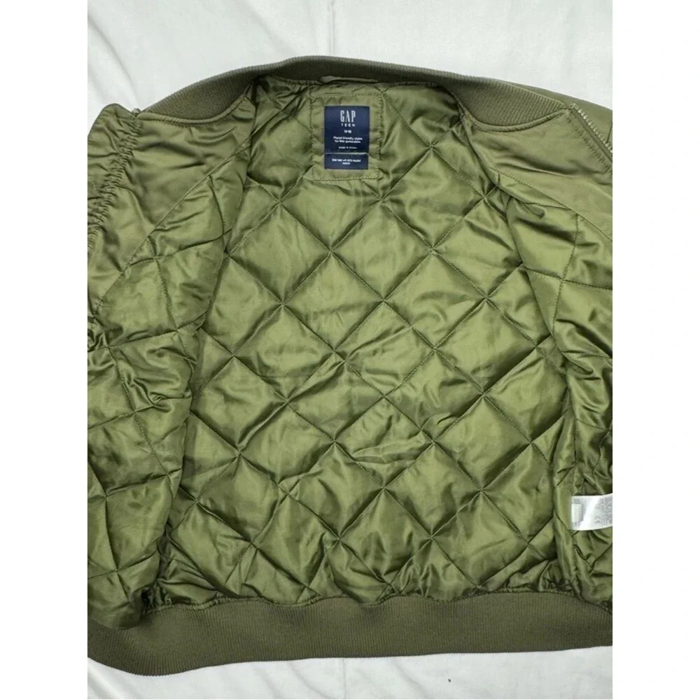 Gap Teen Olive Green Bomber Jacket Quilted Size 14 16
